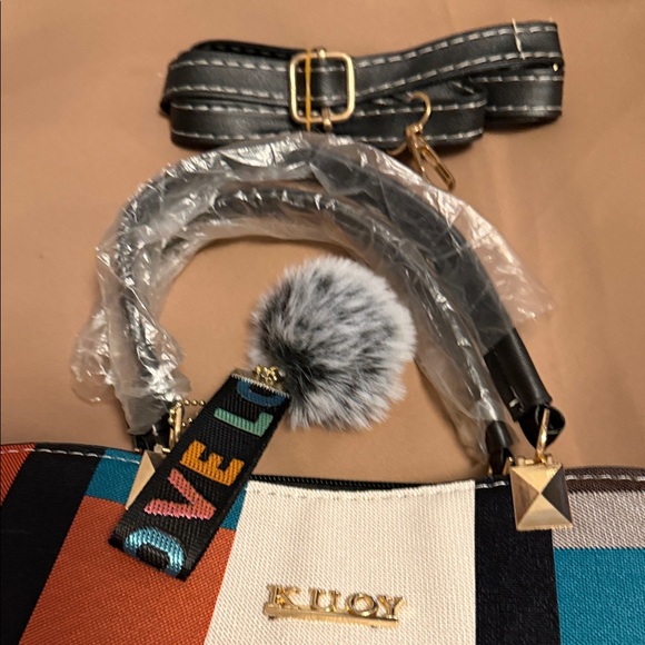 Multicolor Geometric Satchel - Picture 7 of 9